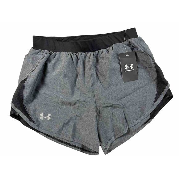 Under Armour Women’s Fly By 2.0 Lined Running Shorts Size XS Gray (1350196-015) - Picture 1 of 7